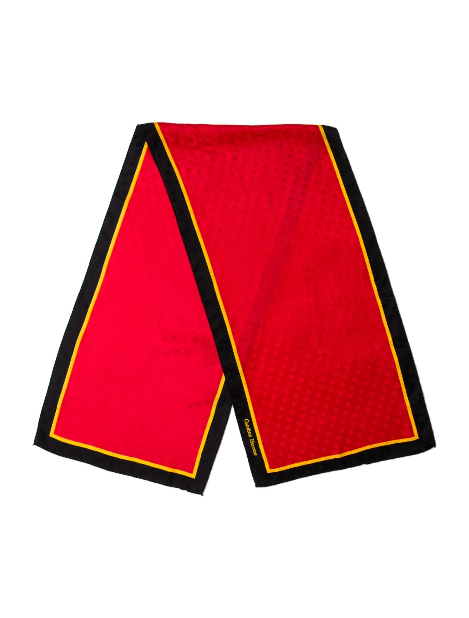 Carolina Herrera Silk Colorblock Pattern Scarf