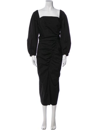 Carolina Herrera Square Neckline Long Dress