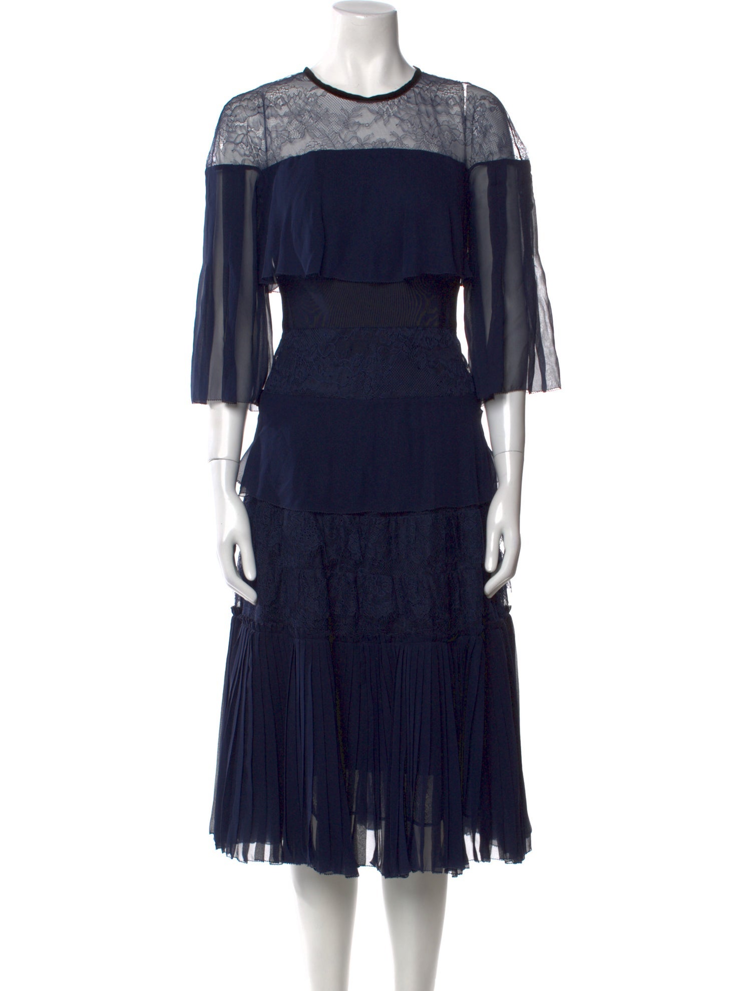 Carolina Herrera Crew Neck Midi Length Dress