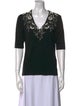Carolina Herrera Virgin Wool V-Neck Top