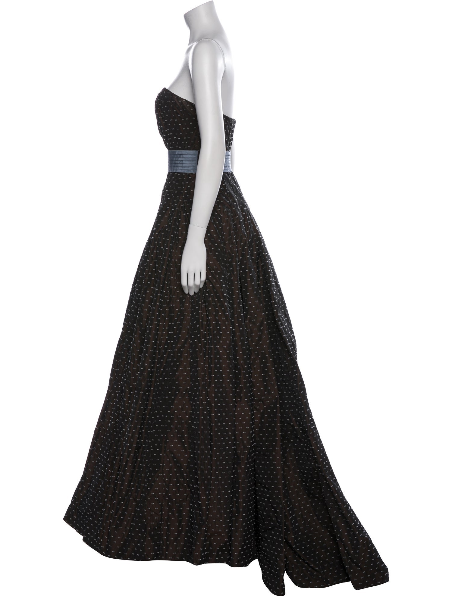 Carolina Herrera Polka Dot Print Long Dress