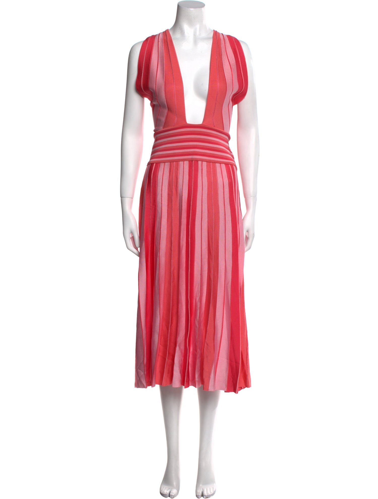 Carolina Herrera V-Neck Midi Length Dress
