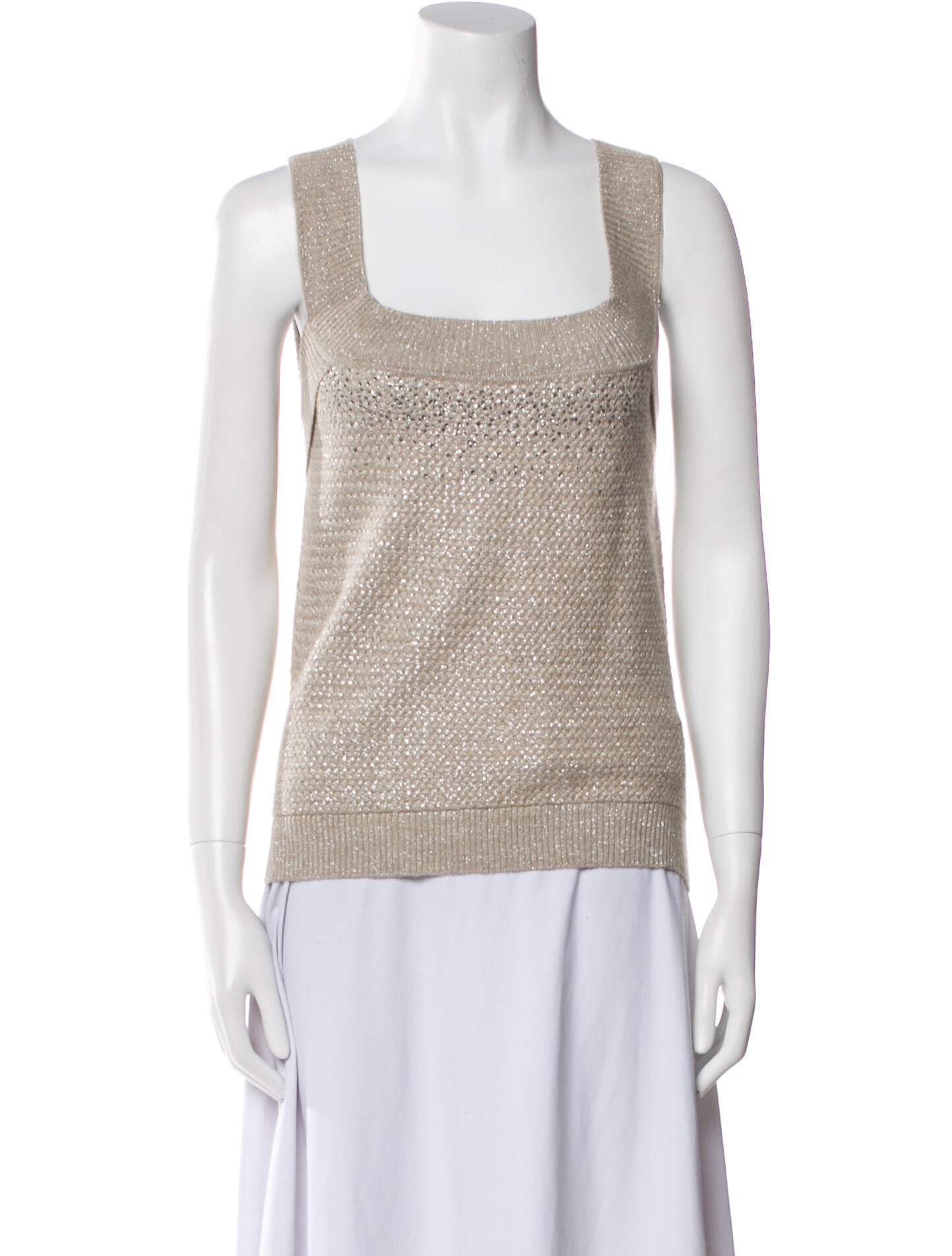 Carolina Herrera Cashmere Square Neckline Top