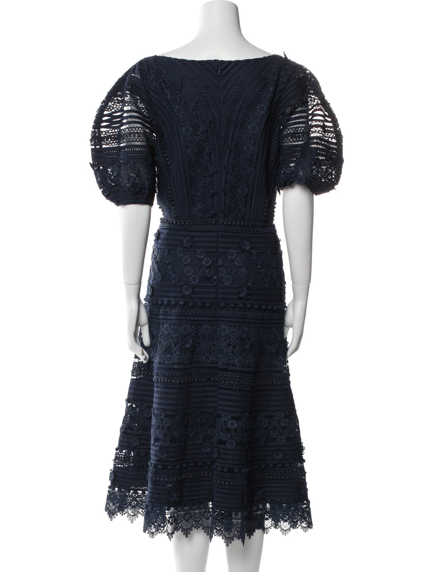 Carolina Herrera V-Neck Midi Length Dress