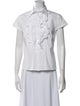 Carolina Herrera Short Sleeve Button-Up Top