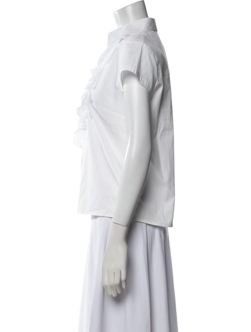 Carolina Herrera Short Sleeve Button-Up Top