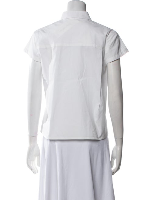 Carolina Herrera Short Sleeve Button-Up Top