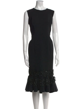 Carolina Herrera Wool Midi Length Dress