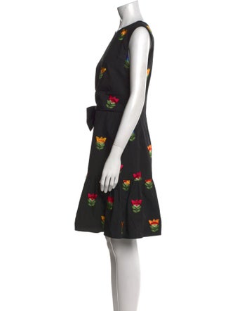 Carolina Herrera Floral Print Knee-Length Dress