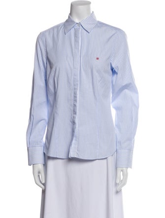 Carolina Herrera Striped Long Sleeve Button-Up Top
