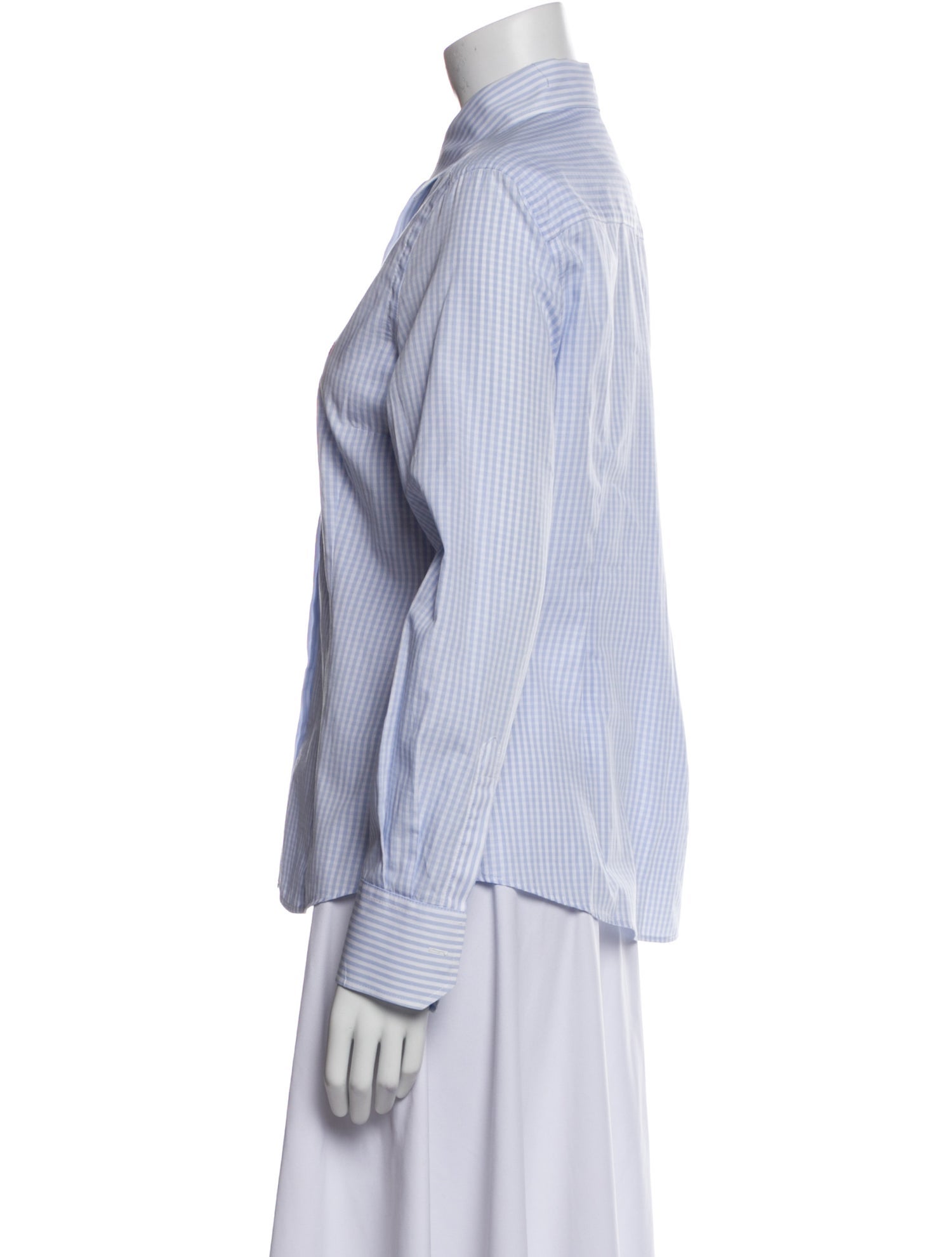 Carolina Herrera Striped Long Sleeve Button-Up Top