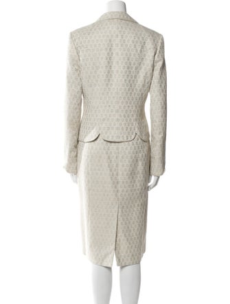 Carolina Herrera Printed Distressed Accents Dress Set