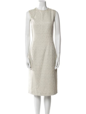 Carolina Herrera Printed Distressed Accents Dress Set