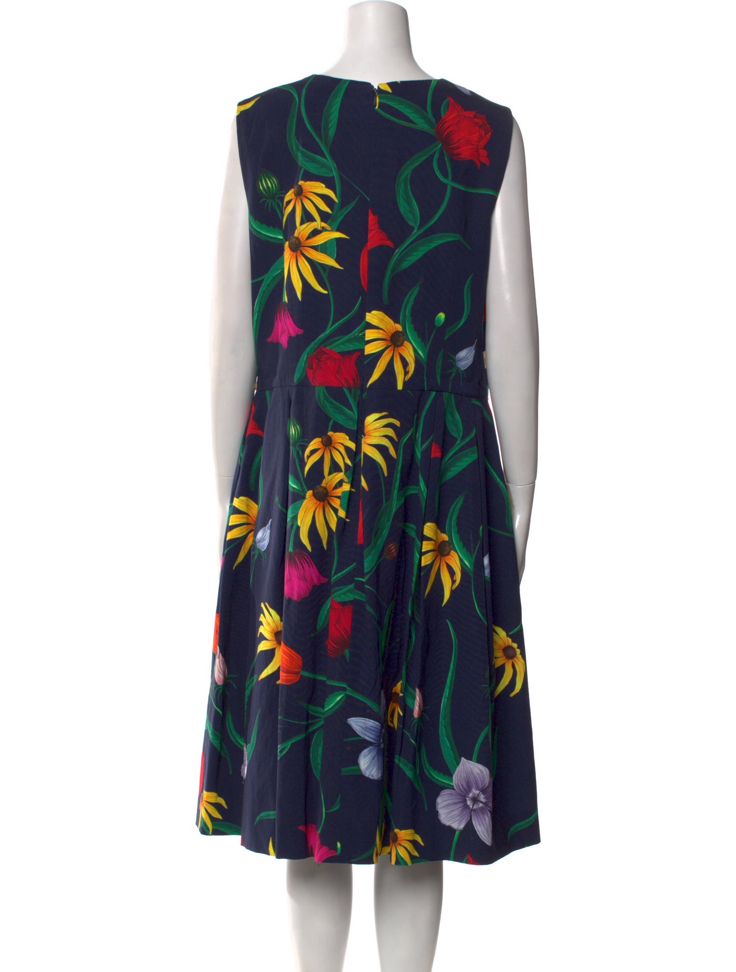 Carolina Herrera Floral Print Midi Length Dress