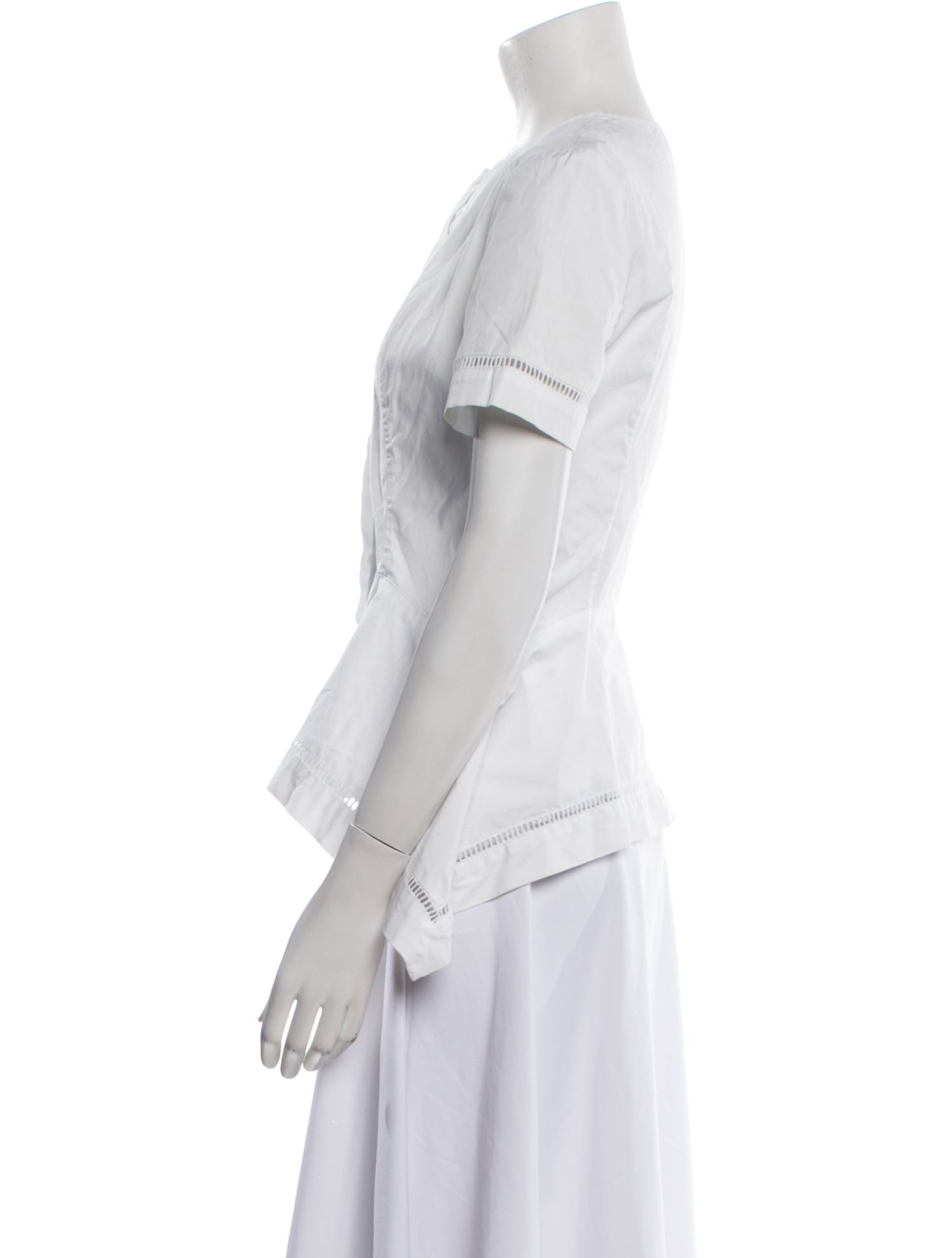 Carolina Herrera Crew Neck Short Sleeve Blouse