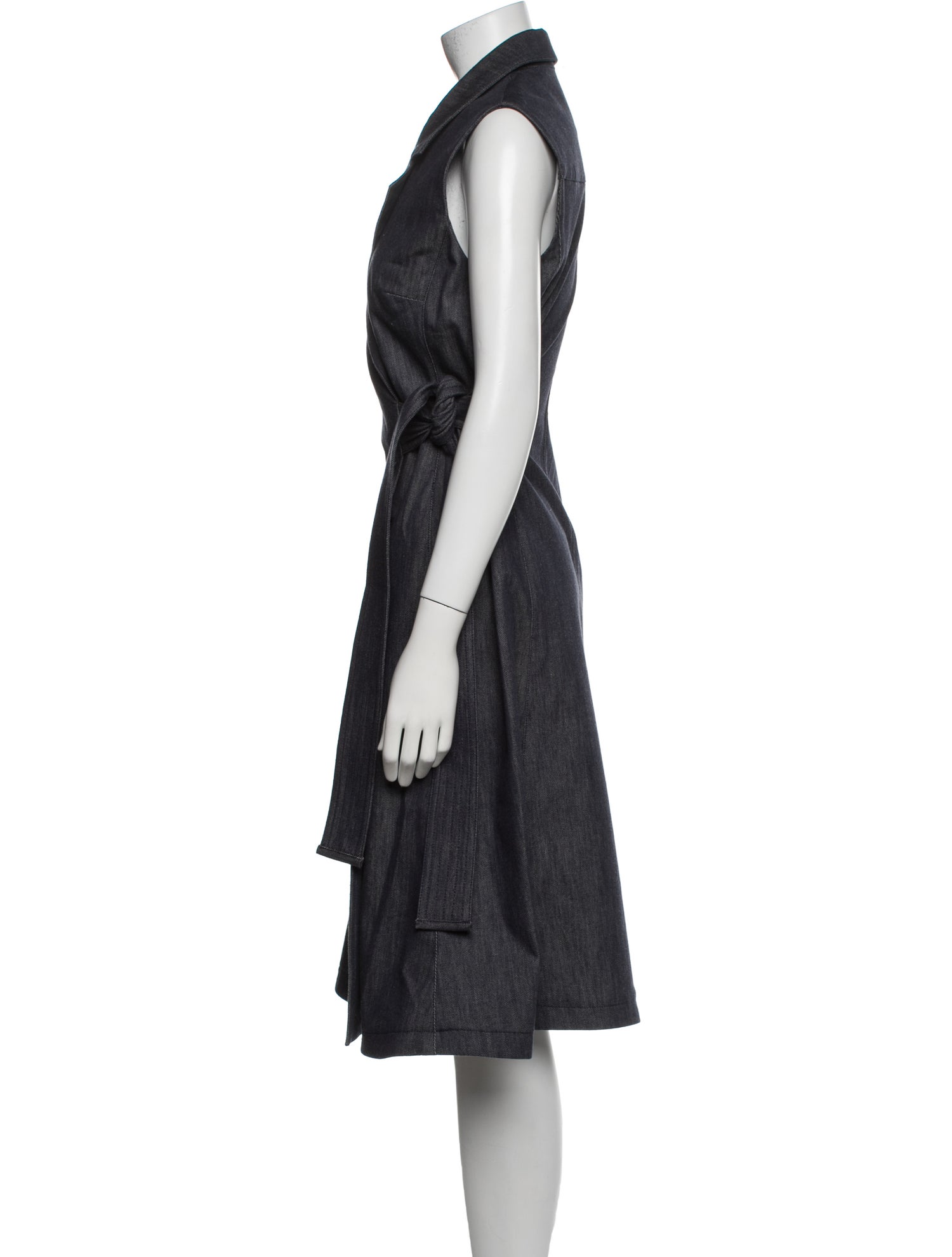 Carolina Herrera V-Neck Midi Length Dress