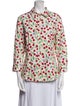 Carolina Herrera Printed Three-Quarter Sleeve Button-Up Top