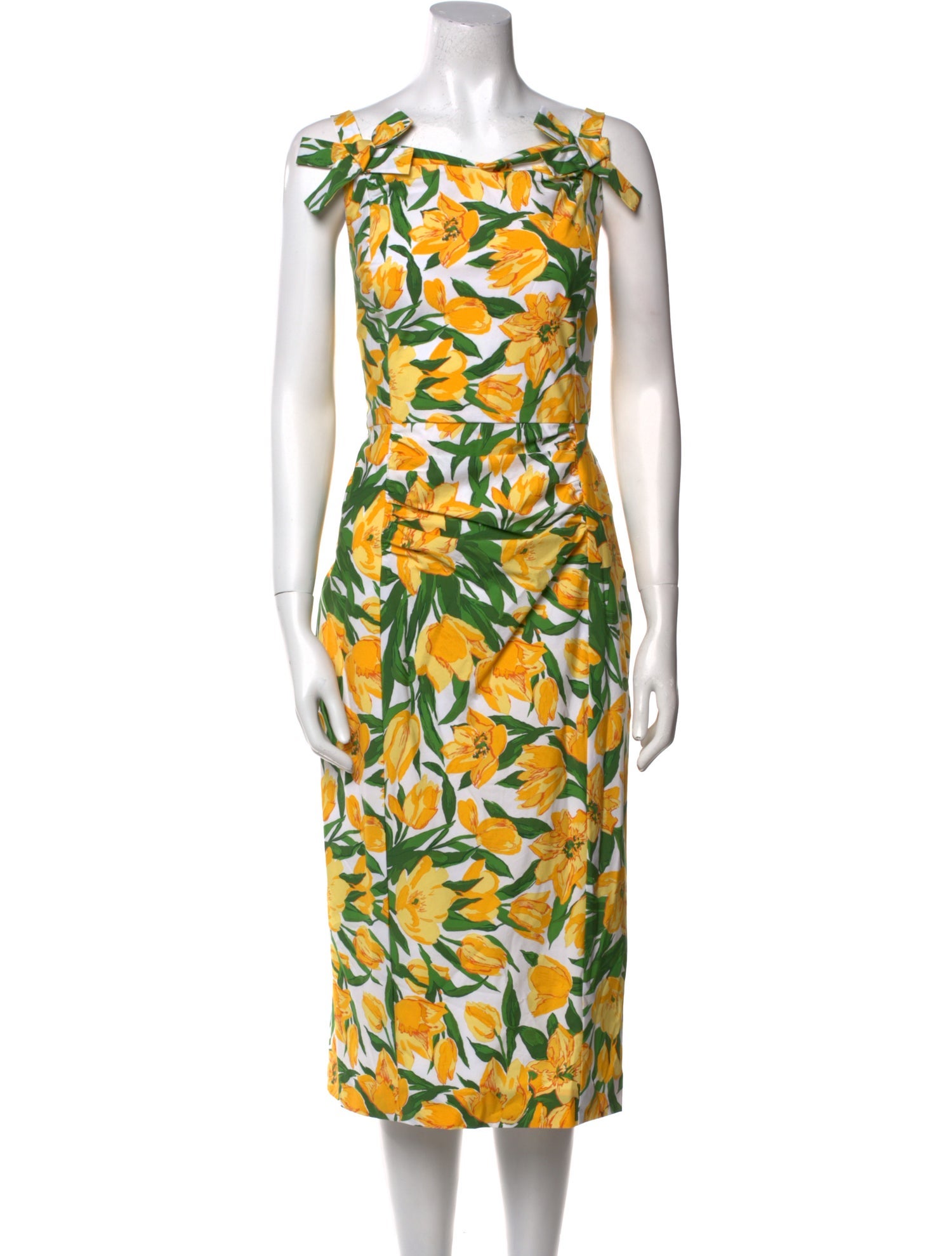 Carolina Herrera Floral Print Midi Length Dress