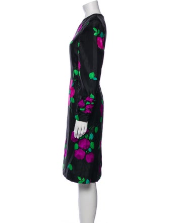 Carolina Herrera Floral Print Midi Length Dress