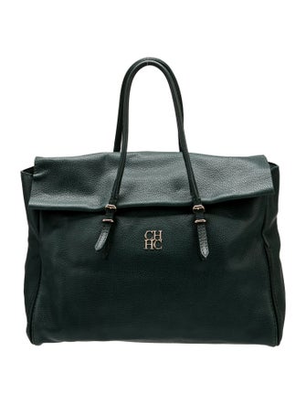 Carolina Herrera Leather Weekender Bag