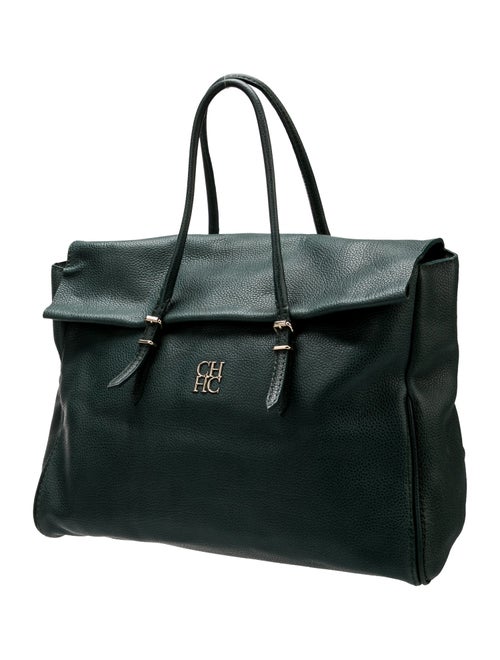 Carolina Herrera Leather Weekender Bag