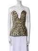 Carolina Herrera Animal Print Strapless Top