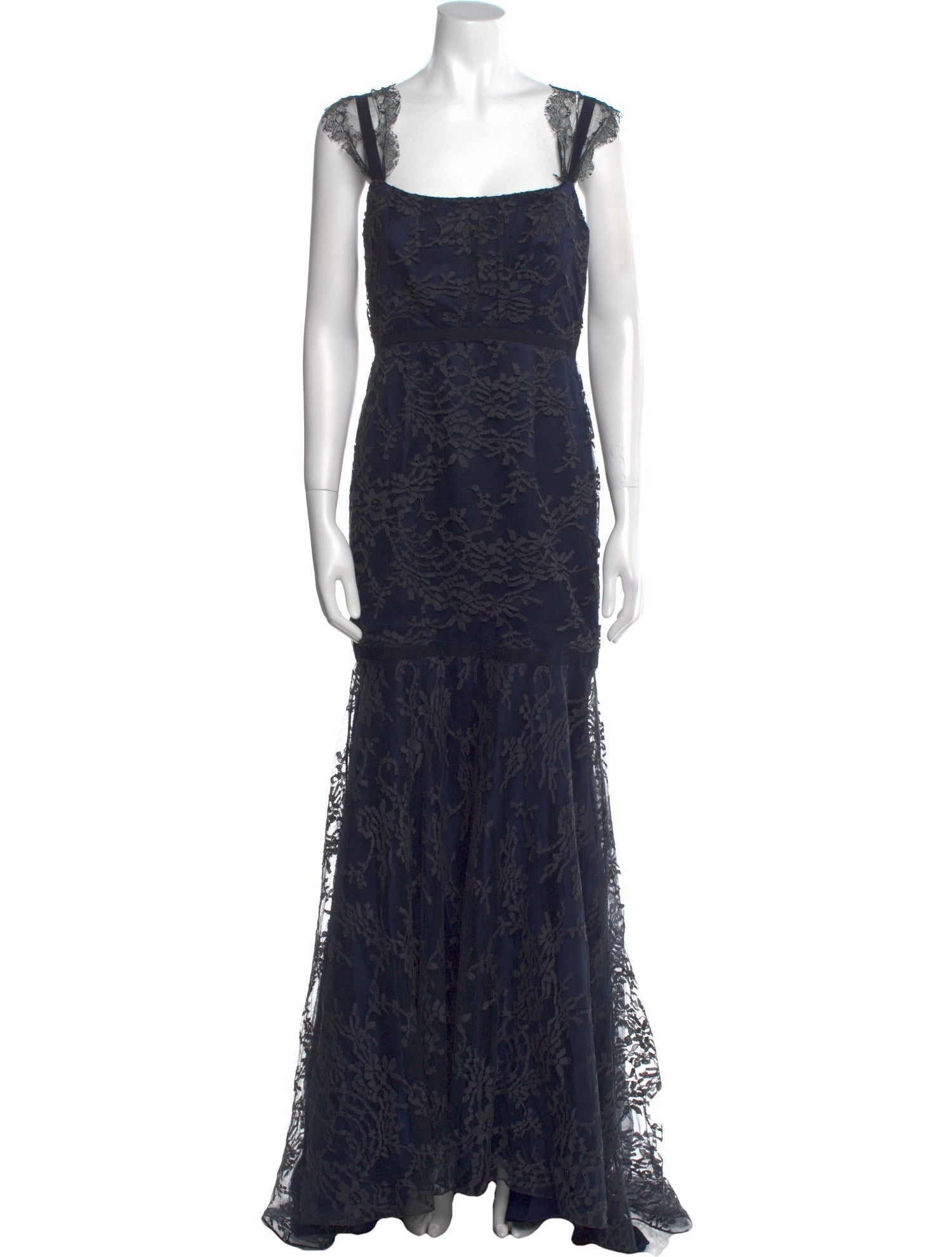 Carolina Herrera Lace Pattern Long Dress
