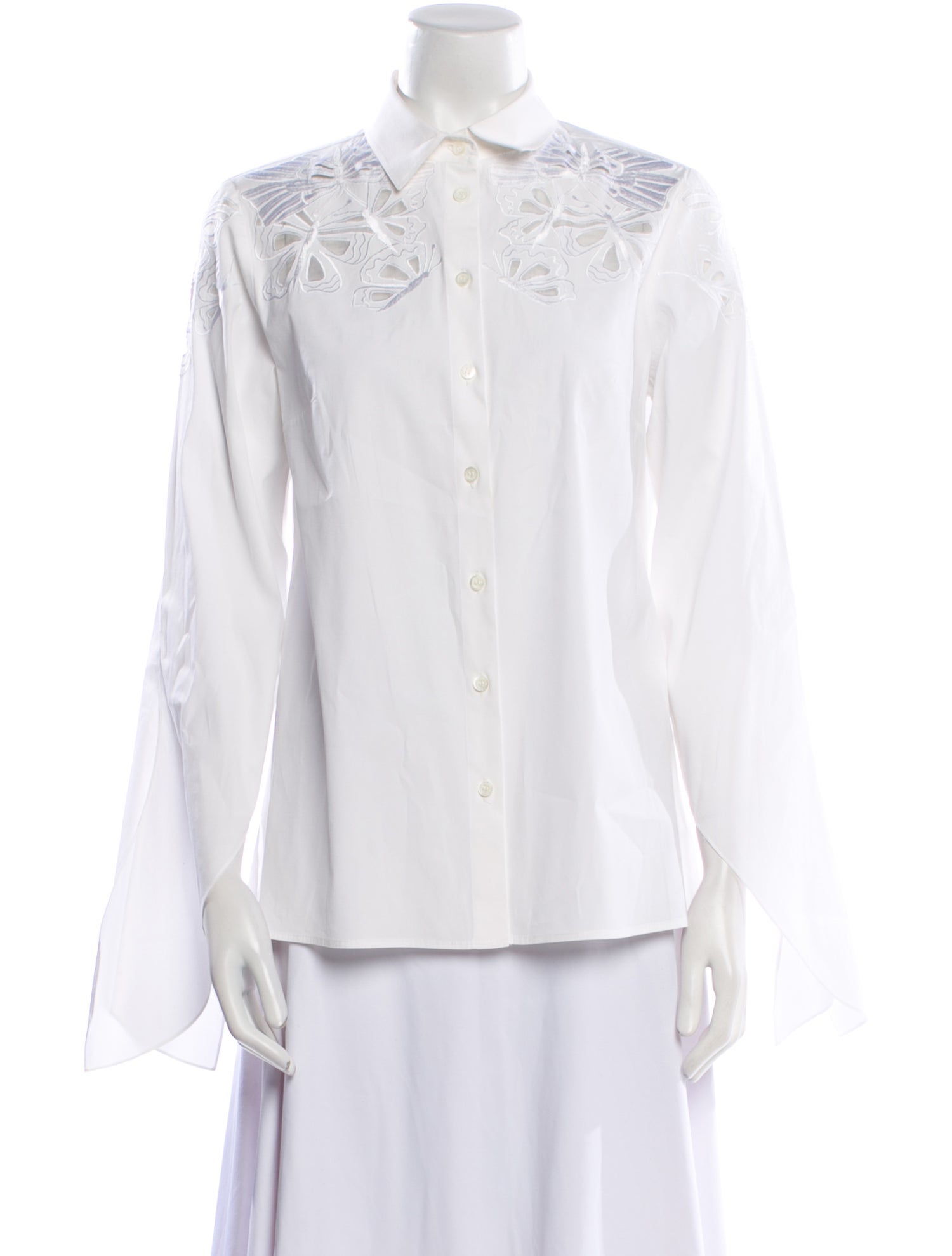 Carolina Herrera Long Sleeve Button-Up Top