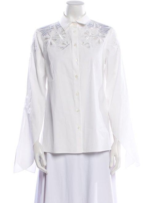 Carolina Herrera Long Sleeve Button-Up Top