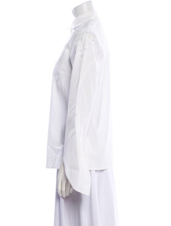 Carolina Herrera Long Sleeve Button-Up Top