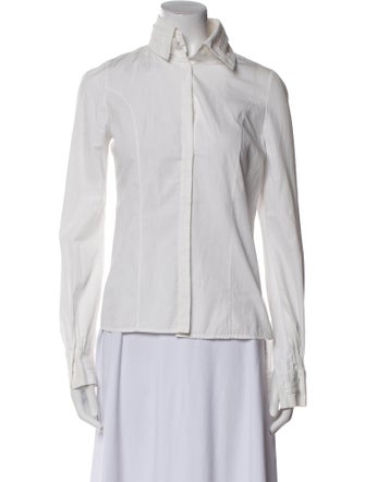 Carolina Herrera Long Sleeve Button-Up Top