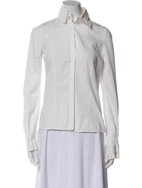 Carolina Herrera Long Sleeve Button-Up Top