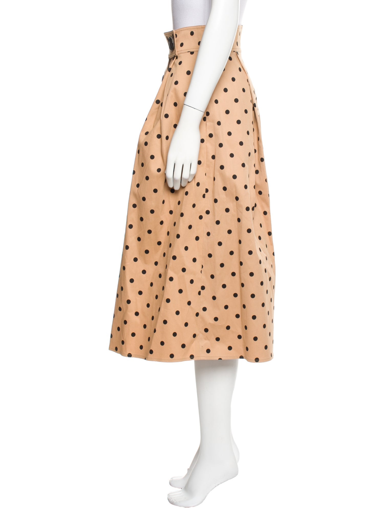 Carolina Herrera Polka Dot Print Midi Length Skirt