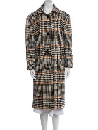 Carolina Herrera Wool Plaid Print Coat