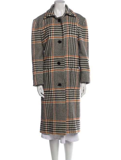 Carolina Herrera Wool Plaid Print Coat
