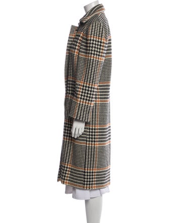 Carolina Herrera Wool Plaid Print Coat