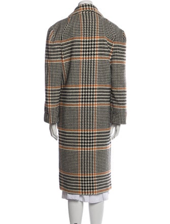 Carolina Herrera Wool Plaid Print Coat