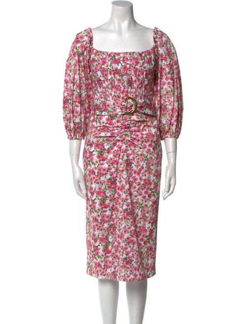 Carolina Herrera Floral Print Knee-Length Dress