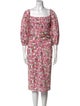 Carolina Herrera Floral Print Knee-Length Dress