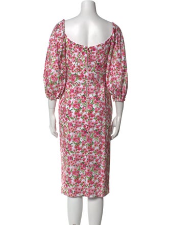 Carolina Herrera Floral Print Knee-Length Dress