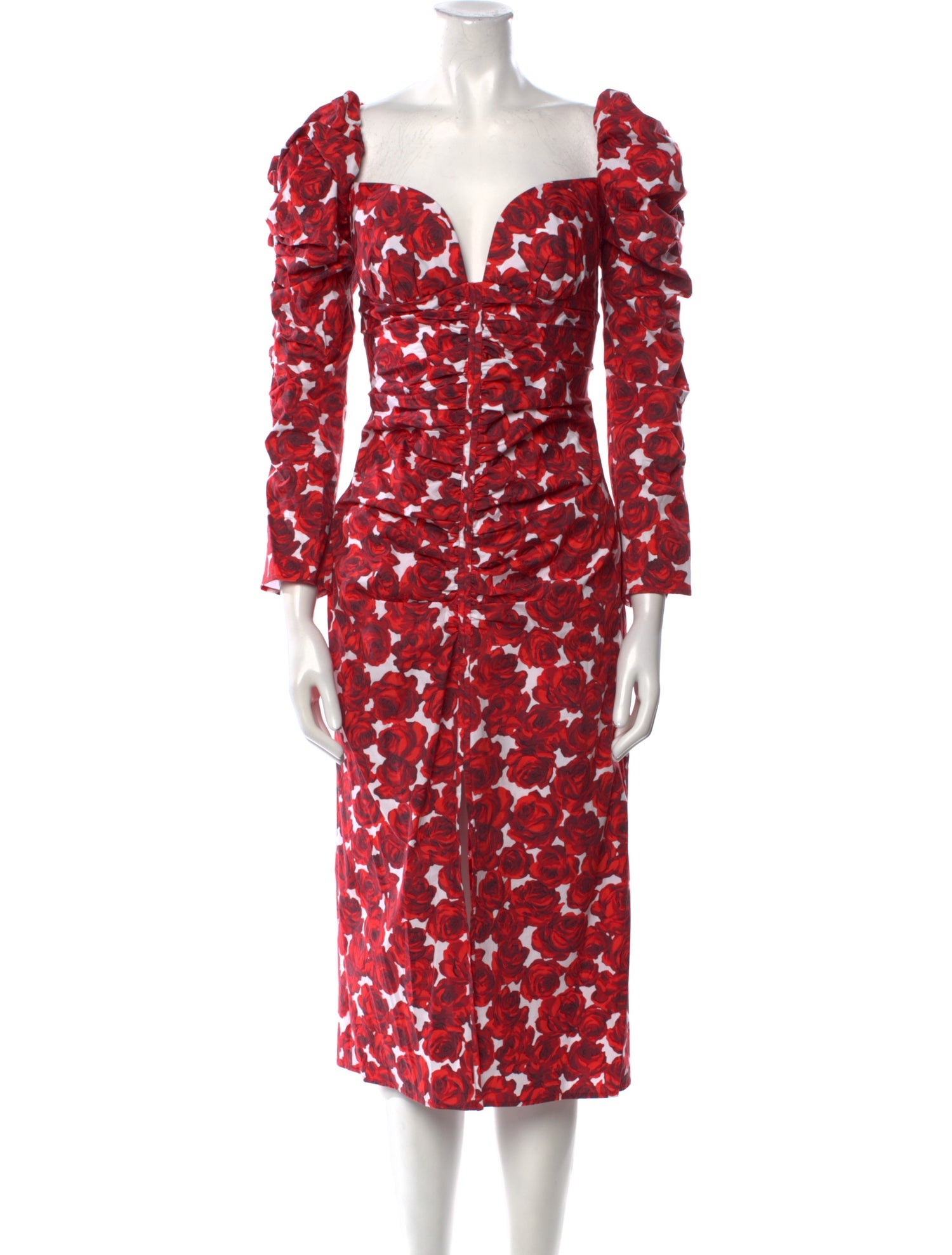 Carolina Herrera Floral Print Midi Length Dress