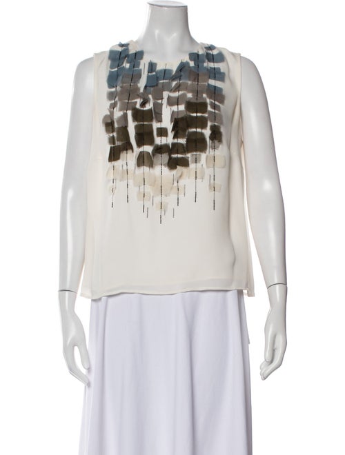 Carolina Herrera Silk Graphic Print Top