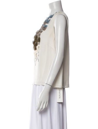 Carolina Herrera Silk Graphic Print Top