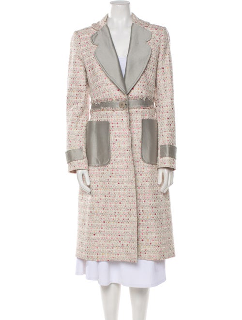 Carolina Herrera Nylon Tweed Pattern Trench Coat