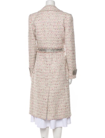 Carolina Herrera Nylon Tweed Pattern Trench Coat