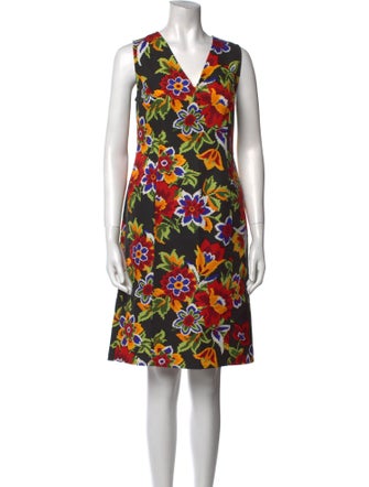 Carolina Herrera Floral Print Knee-Length Dress