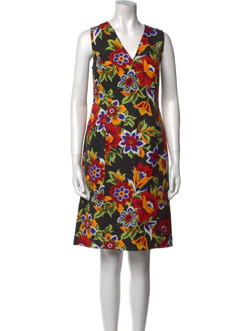 Carolina Herrera Floral Print Knee-Length Dress