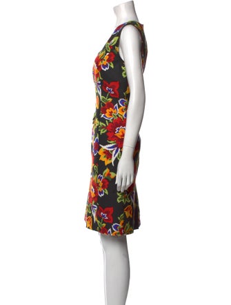 Carolina Herrera Floral Print Knee-Length Dress