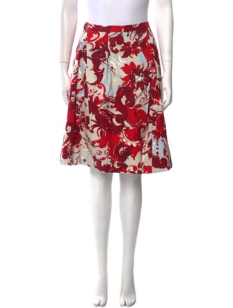 Carolina Herrera Floral Print Knee-Length Skirt