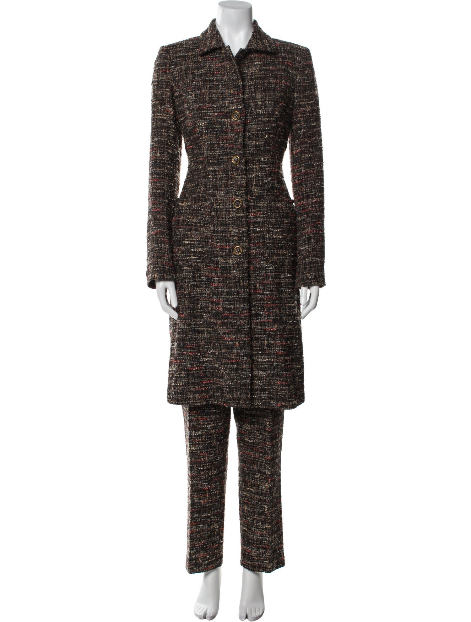 Carolina Herrera Tweed Pattern Pant Set